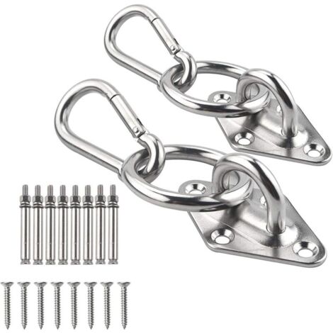 Kit de suspension pour hamac comprenant des crochets et des mousquetons robustes, idéal pour une véranda, un jardin, un balcon ou une pergola. (1/4)