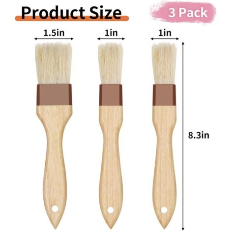 Pinceaux à Estomper En Poils De Chèvre Et Bambou – Lot De 3, Pour Aquarelle, Céramique, Poterie, Peinture Acrylique Et Glaçage