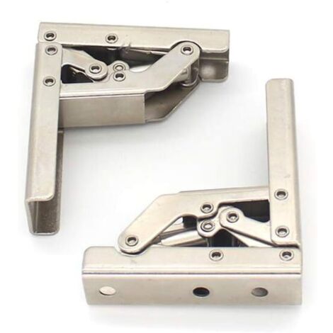 Lot de 2 charnières pliantes renforcées à 90°, fixation invisible pour meubles et cadres de table. (1/4)