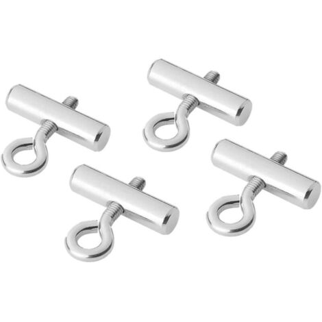 Ensemble de 8 butées de rail tubulaires (8-10 mm), en acier galvanisé robuste, pour auvents, bâches et voiles d'ombrage, montage facile.