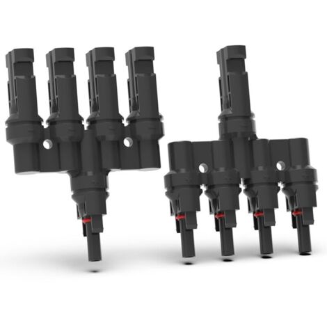 Connecteurs de branche solaire de type T Répartiteur PV - Connecteur étanche pour câbles de panneaux solaires (Type T 4 à 1) (1/4)