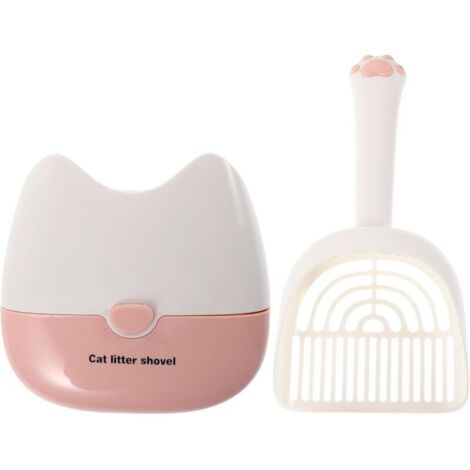 Pelle à litière murale pour chat avec support amovible et double filtre, idéale pour un nettoyage facile du bac à litière et un rangement peu encombrant