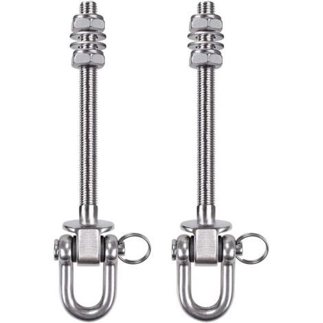 Lot de 2 supports de balançoire robustes, boulons de balançoire M10 x 9 pouces, pour poutres en bois et en acier, hamac de yoga, chaise, sac de frappe, balançoires de porche (1/4)