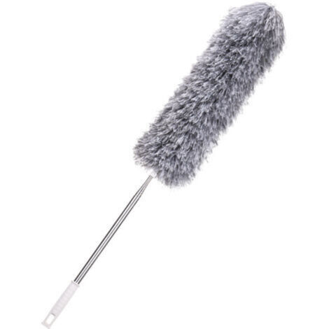 Dépoussiéreur télescopique extra-long lavable Plumeau Télescopique avec Ajustable, Lavable, pour Nettoyer la Poussière de la Maison et de la Voiture,2.4m (1/4)