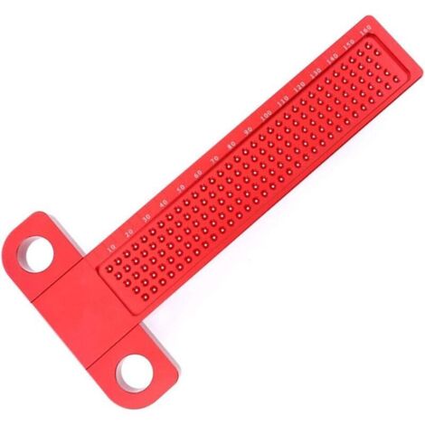 Règle de mesure métrique en alliage d'aluminium de type T de 160 mm pour le travail du bois (1/4)