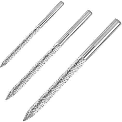 Foret alésoir pour pneus, réparation de pneus multi-tailles, coupe-carbure, patchs, coupe-bouchon, coupe-fil, alésoir en acier au carbone, outils de réparation (lot de 3, 3 mm, 4,5 mm, 6 mm) (1/4)
