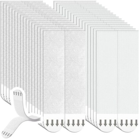32 paires Languettes Accroches Bandes AdhéSives Tableaux Grand Bandes de cadre mural sans clous pour accrocher des photos etc