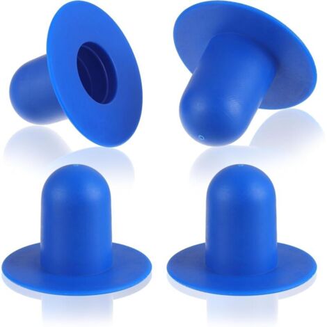 Lot de 4 couvertures de piscine et bouchons d'étanchéité pour pompes de filtration Intex et Bestway (bleu) (1/4)