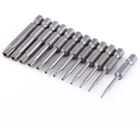 Lot de 12 Embouts de Tournevis à Tête Hexagonale 1/4", Embouts à Tête Hexagonale, Sécurité Torx à Tige Hexagonale, Embouts de Tournevis à Tête étoile