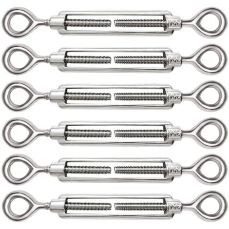 6 tendeurs M5 réglables en acier inoxydable 304 avec œillet pour tendeur de câble, accessoires pour tendeur de câble en acier. (1/4)
