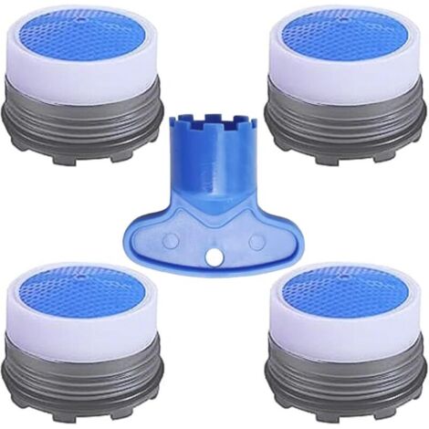 Lot de 4 aérateurs de cache M16.5, pièces de rechange pour robinet de cuisine et de salle de bain, avec clé de retrait (1/4)