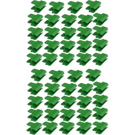 Lot de 48 colliers de serrage pour tuyau de jardin, accessoires de film d'abri de jardin, diamètre extérieur 16 mm, piquets pour plantes, clips en plastique pour serre, Vert