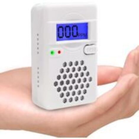 Détecteur de monoxyde de carbone avec écran LCD numérique, détecteur de CO avec batterie remplaçable, bouton de réinitialisation de test, indicateur de batterie faible, portable