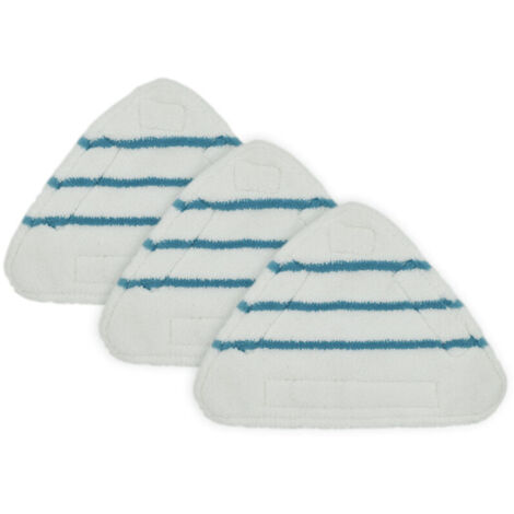 Housses en Microfibre Balai Vapeur Steam Accessoire Chiffons universel Triangle lavable pour Nettoyeur Vapeur Hot Spray, Blanc Microfibre Steam Mop Pads Lavables En Machine(lot de 3)