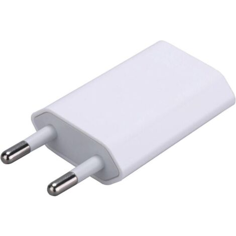 Chargeur USB 5V/1A Adaptateur de Prise USB pour téléphone Portable, smartwatch, Écouteurs,Tablette,Lecteur ebook, Blanc