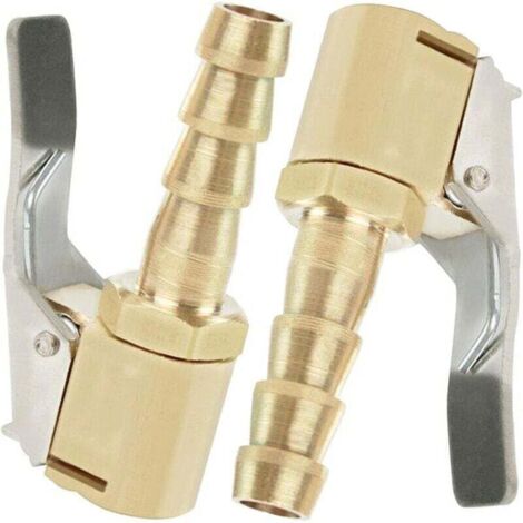 2 Pièces Embout de Gonflage,Embout Gonflage Pneu Voiture,Embout Gonfleur avec Clip,Gonflage Valve Clip Pince Connecteur Adaptateur,pour Valves de Pneu,en Laiton,8mm