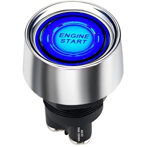20mm DC12V 50A bouton de démarrage de voiture interrupteur de démarrage du moteur Interrupteur d'allumage LED bleue OFF- (on) 3P SPST