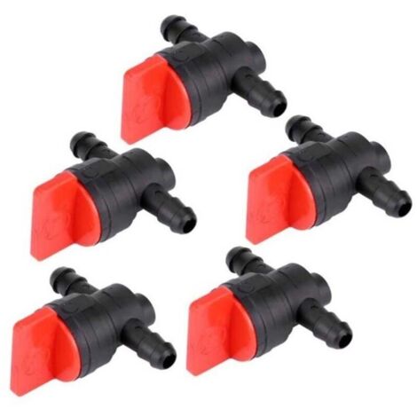 Robinet d'essence pour tondeuse à gazon, interrupteur de coupure de réservoir d'essence, robinet de carburant en plastique pour tondeuse à gazon pour jardin et utilisation agricole 5 pièces