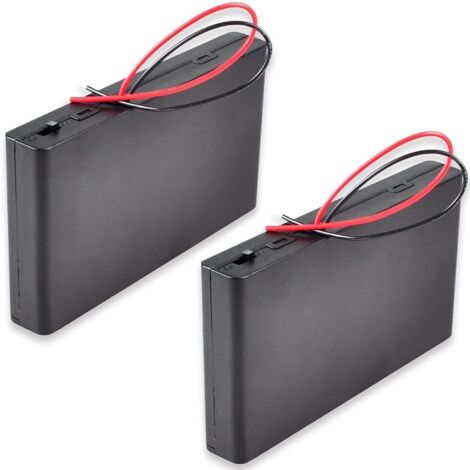 2 Pièces 12V 8xAA Support de Batterie Boîte de Rangement de Batterie en Plastique avec Couvercle de Boîtier Interrupteur Marche/Arrêt avec Fils Conducteurs (1/5)