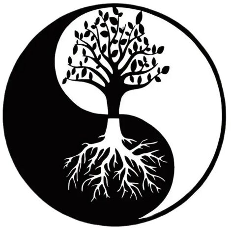 Lntyq Décoration Murale Métal - Arbre de Vie - Yin Yang Décoration Murale Métal 3030 cm noir (1/5)