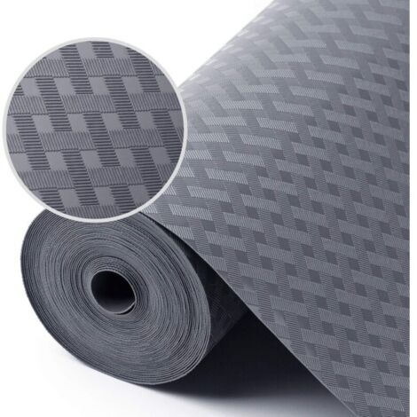 Revêtements d'étagères pour armoires de cuisine, revêtements de réfrigérateur, matériau EVA imperméable et résistant à l'huile, gris, 11,8 x 59 pouces