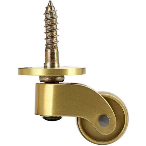 4pcs roulettes universelles laiton roues lourdes 360 degrés rotation mobilier roues (1/4)