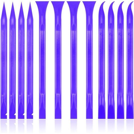 Lot de 12 grattoirs en fibre de carbone et plastique, anti-rayures, pour espaces restreints, multi-usages, pour le nettoyage de la voiture, de la cuisine, des crevasses et des taches (bleu) (1/4)