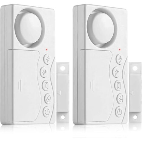 Lot de 2 alarmes de porte et fenêtre, avec minuterie réglable de 3, 15, 30 et 60 minutes, pour la maison, les commerces et les enfants.