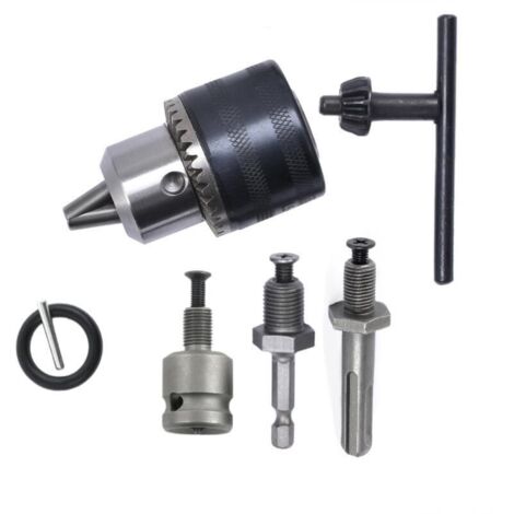 Ensemble de 5 mandrins de perçage : mandrin à bague dentée 1,5-13 mm, mandrin à bague dentée 1/2-20UNF, mandrin de perçage SDS-Plus, mandrin de visseuse à percussion, mandrin avec clé. (1/4)