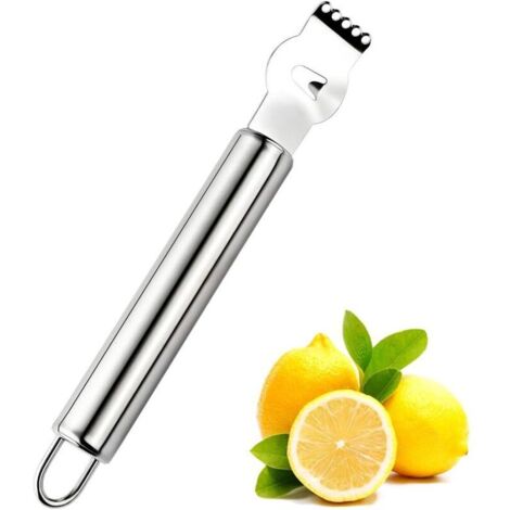 Râpe à zesteur de citron en acier inoxydable, outil de zesteur de citron, outil de zesteur d'agrumes pour éplucheur d'agrumes orange avec couteau à canal