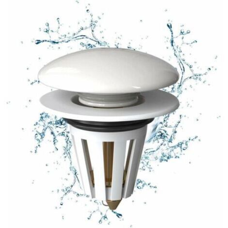 Tigrezy Bouchon Lavabo 1 Pièce, Blanc Céramique Bonde de Lavabo Pop Up Universel Bouchon Lavabo Universel Bond Flitre de Vidange Anti Bloqué,Convient Pour Salle de Bain et WC Bouchon
