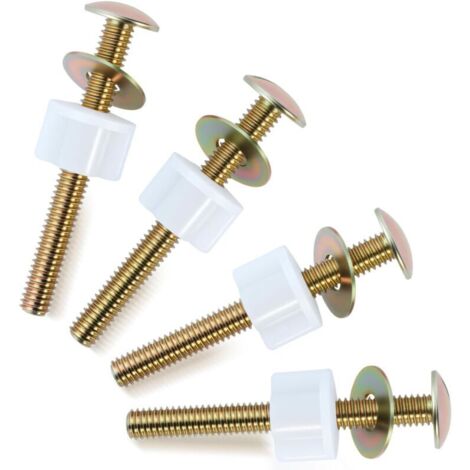 Kit de 4 vis de remplacement pour abattant de toilette, boulons universels, faciles à installer, avec écrous en nylon et rondelles métalliques