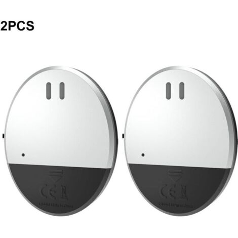 Lot de 2 détecteurs de vibrations pour fenêtres et portes, 130 dB - Système de sécurité domestique - Installation facile - Sans câblage - Noir et argent