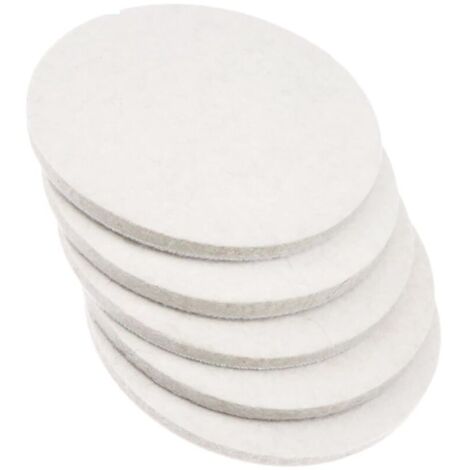 Lot de 5 tampons de polissage en feutre de laine 125 mm x 10 mm (L x l) pour verre, plastique, métal, marbre, cuisine, salle de bain, ponceuse orbitale aléatoire