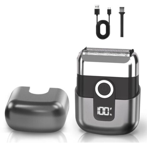 Rasoir électrique à grille pour homme, rasoir sans fil étanche IPX7 avec 3 lames flottantes, écran LED, rechargeable rapidement par USB-C, pour les voyages et la maison