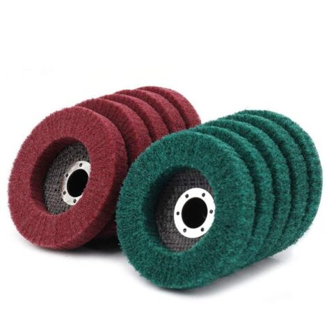 Disques à lamelles en fibre de nylon grain 180/320 de 10 pièces de 4 pouces pour le polissage des métaux, l'ébavurage et l'élimination de la rouille des soudures sur des surfaces complexes. (1/4)