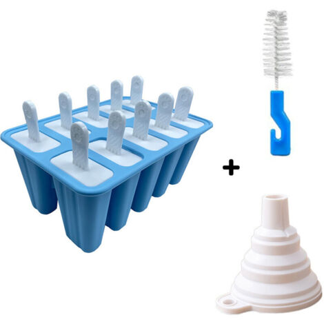 Moules à glaces, 12 moules à glaces en silicone, démoulage facile (12 cavités, bleu clair) (1/4)