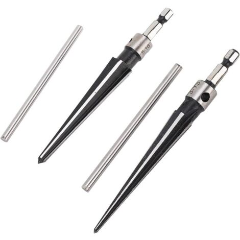 Alésoir conique, alésoir hexagonal en T, alésoir manuel en acier 45, outil de perçage à manche 6 cannelures pour bois et plastique, 5-16 mm 3-13 mm (1/4)