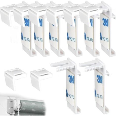 Tigrezy 16 Pièces Ensemble pour Store Enrouleur Kit, Plastique, sans Perçage Pièces de Rechange pour Fenêtre en Bois, Battant de Porte, Tringles à Rideaux, Suspension de Stores à Double Rouleau (1/4)