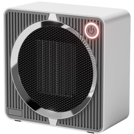 Chauffage d'appoint électrique, petit radiateur de bureau en céramique PTC, protection contre la surchauffe et le basculement, mini radiateur personnel pour bureaux, camping, blanc (1/4)