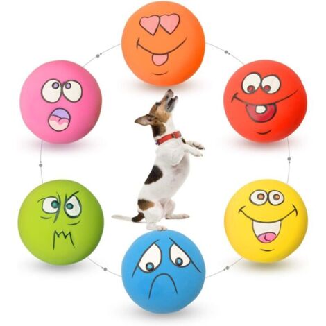Jouets en caoutchouc souples pour chiens, jouets couineurs à mâcher pour chiots et petits animaux, 6 pièces pour mini et petites races, 5,8 x 5,8 x 3,3 cm (1/4)