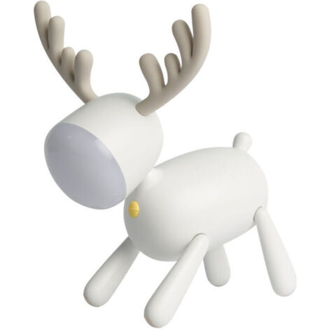 Lampe de Bureau à LED de cerf Xiaoxiao Deer Dessin animé USB Night Light avec Lampe de Bureau de Lecture(blanche,une pièce) (1/4)