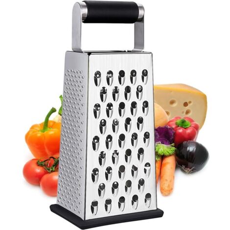 Râpe à fromage, râpe à fromage en acier inoxydable, trancheuse à légumes, broyeur d'aliments, gadgets pratiques à 4 côtés pour la cuisine