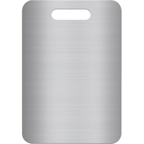 Planche à découper en acier inoxydable 304, double face, sans BPA, idéale pour la viande, le pain, les légumes et les fruits, grande surface de coupe (34 x 23 cm), durable et hygiénique (1/4)