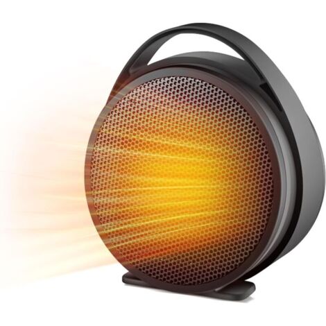 Chauffage soufflant 1000 W avec thermostat, élément chauffant électrique en céramique PTC, protection contre la surchauffe et le basculement, chauffage soufflant pour bureau à domicile (1/4)