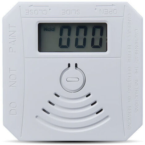 Tigrezy Détecteur de gaz Détecteur de fumée de monoxyde de carbone combiné Détecteur de fumée CO à piles avec écran d'affichage LED Flash Alarme sonore Motif d'avertissement sonore - blanche