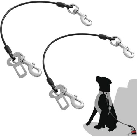 Lot de 2 ceintures de sécurité pour chiens résistantes aux morsures, en fil d'acier, pour tous les chiens (1/4)