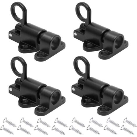 4 Pieces Verrou Porte à Rebond, Loquet Automatique avec 16 Pieces Vis, Alliage d’aluminium Loquet à Ressort Automatique, Convient pour les Fenêtres, les Portes de Placard et les Portes en Bois