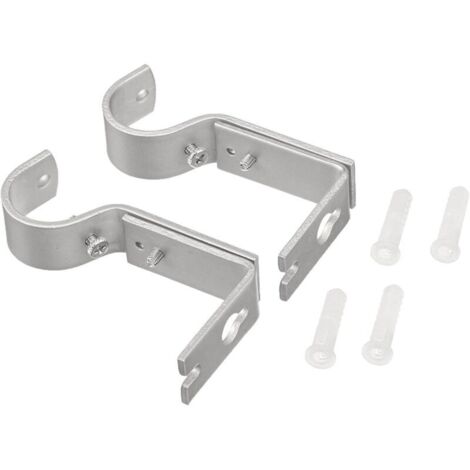Crochets muraux robustes et réglables pour tringles de 2,5 cm (1 pouce), lot de 2, maillechort (1/4)