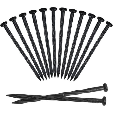 Clous Bordure de Gazon,tuteur Tomate, 25Pièces Piquets d'ancrage de Jardin en Plastique Clou de Sol pour Tente Piquets de Jardin en Spirale pour Bordure de Pavé Gazon Artificiel(8 Pouces 25 pièces)
